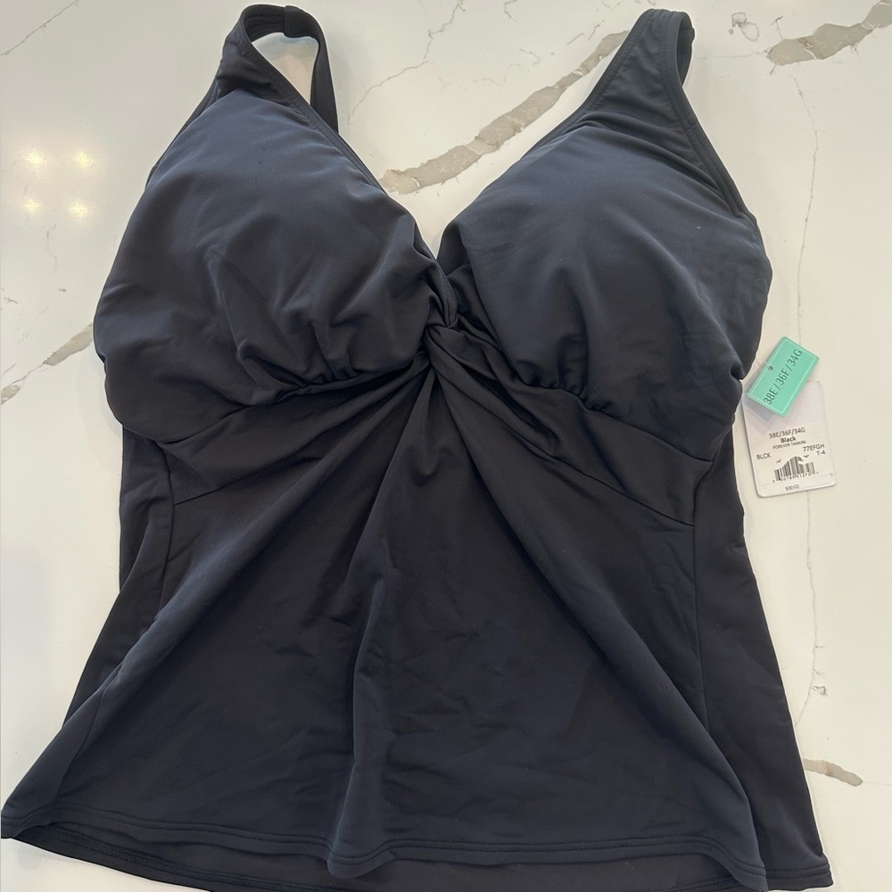 Sunsets Forever Underwire Tankini Top – Black – NWT – Fits 38E / 36F / 34G Cups - Picture 5 of 7